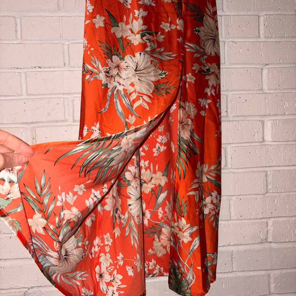 Orange Floral Maxi Dress - Picture 2 of 3
